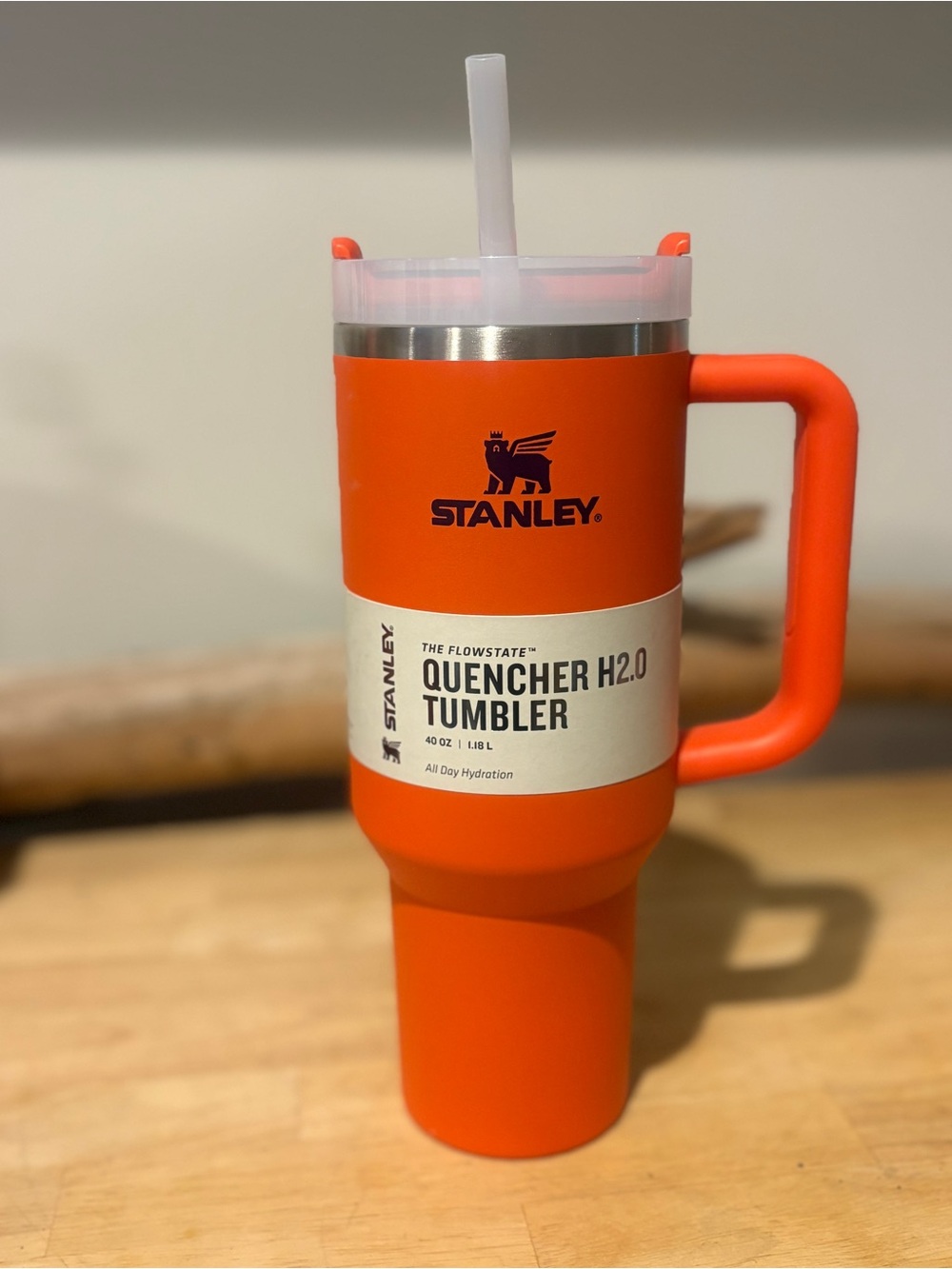 New Stanley 40oz Quencher tumbler orange travel mug bottle